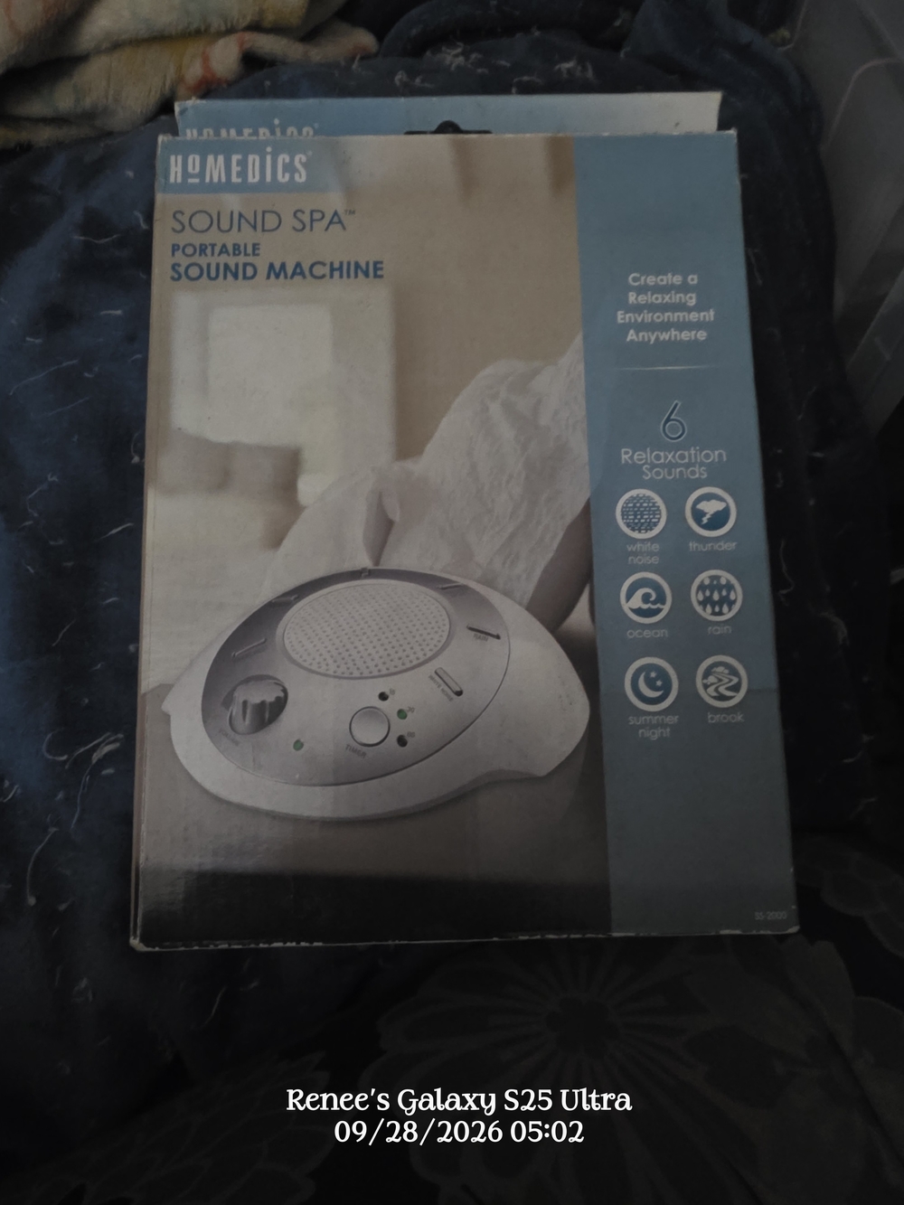 HoMedics Sound Spa Portable Sound Machine - White and Silver